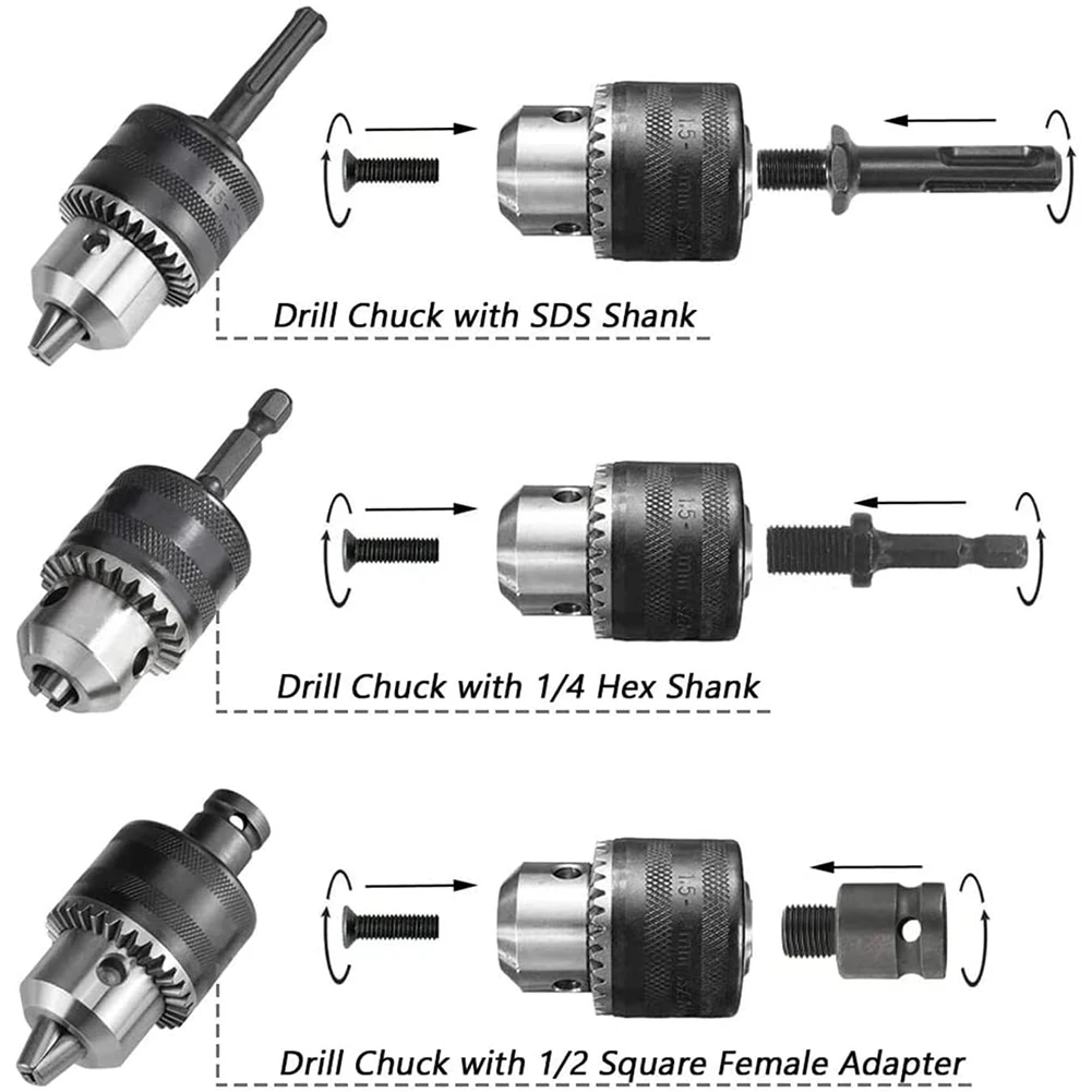 電気ドリル用チャック,sds plusアダプター,コレットキー,1.5-13mm, 1/2-20 unf