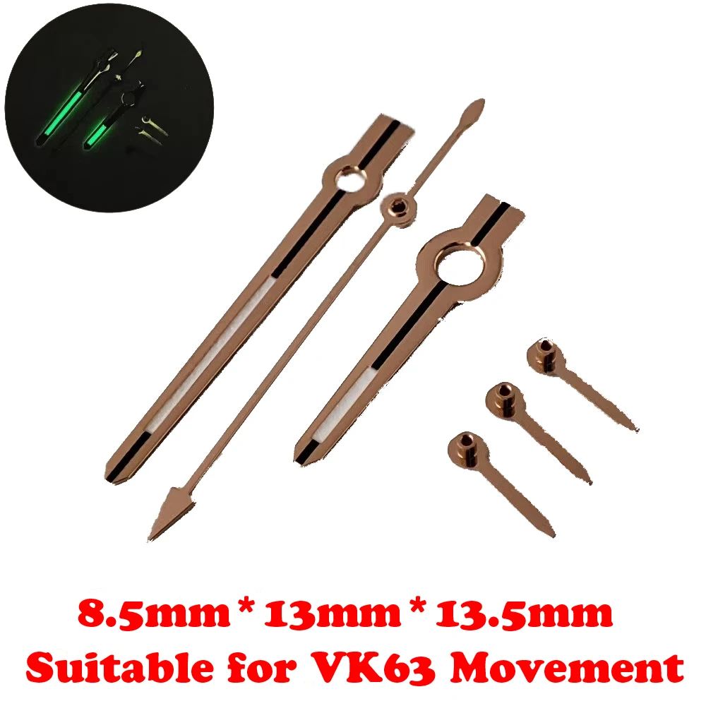 8.5*13*13.5mm VK63 Watch Hands Luminous Rainbow Pointers Dial For VK63 Movement Replacement Of Parts Of Watch Accessorie