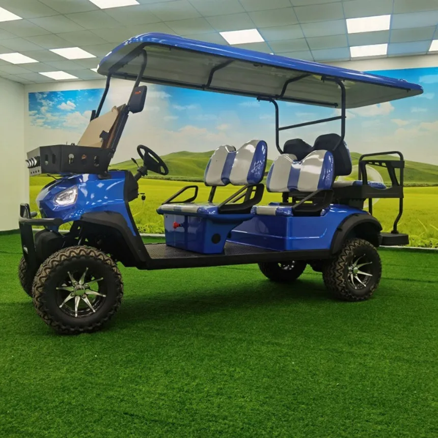 2024 New Electric Car Street Legal 48V Lithium Battery Powered Electric Golf Cart Front Bumper Golf Cart Scenic Sightseeing Car