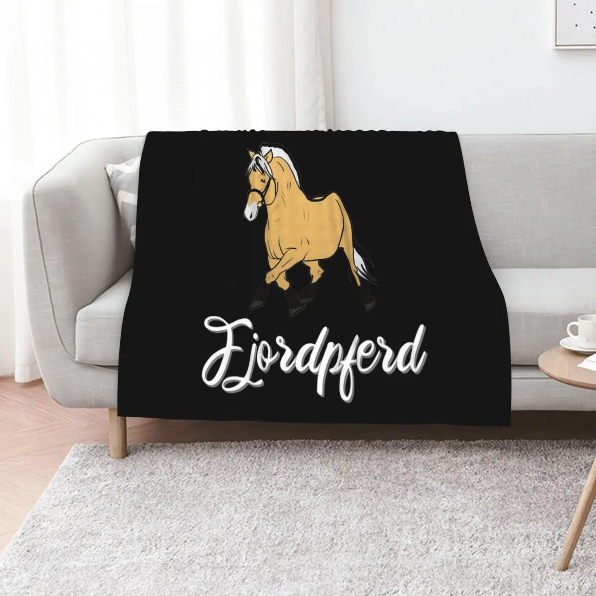 Norwegian fjord horse, fjordi, fjord, pony Throw Blanket Wrinkle Resistant Lightweight Blanket