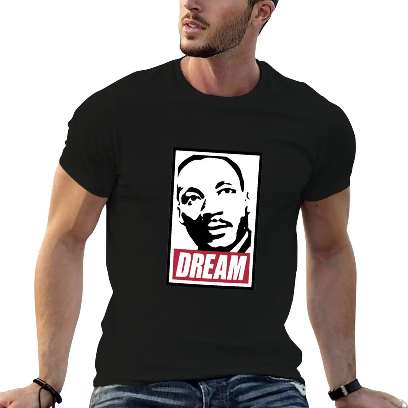 

t 100% mens shirts shirts MLK cotton T-Shirt for funny tshirt man t x graphic Dream graphic