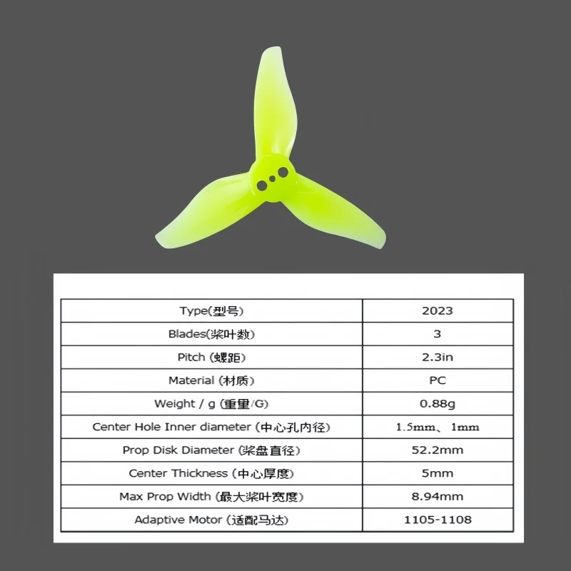 Gemfan 2023 three bladed 2-inch propeller 3-bladed 2-inch paddle blade tooth pick machine Special precision handling