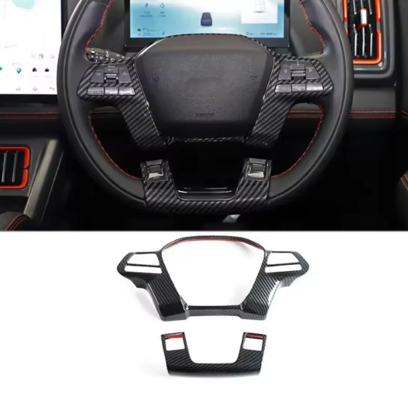 

3d наклейка подходит для Byd Shark 6 2024 2025 из углеродного волокна с принтом, внутренняя отделка рулевого колеса, 2 шт.