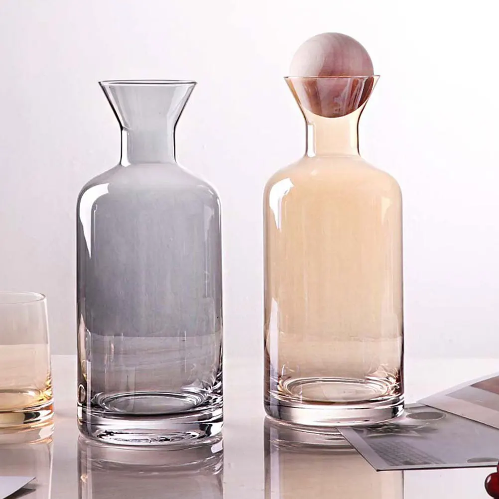 

1 set 1 Set Large Capacity Glass Water Jug Flat Bottom Wide Mouth Beverage Dispenser For Juice Iced Tea Cold Drinks