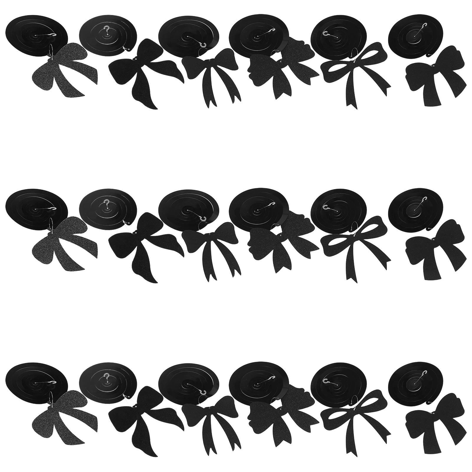 

18 Pcs Black Bow Swirls Birthday Spiral Hanging Ornament Ceiling Party Decorations