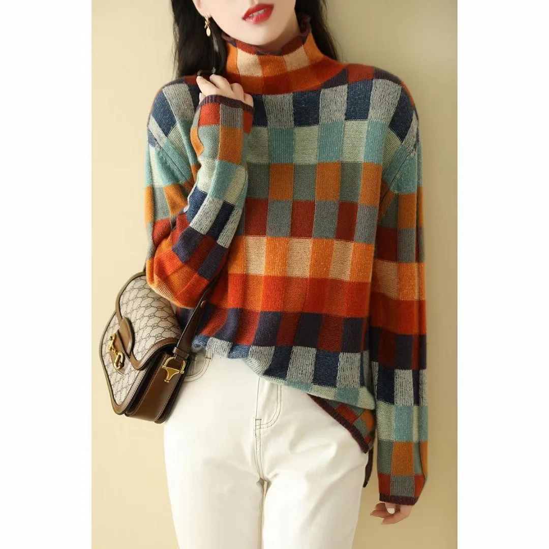 Women's Winter  Clothes Sweater Women Y2k Knitted Turtleneck Jumper All Match Long Sleeve Pullover Female Pulls Korean Fashion