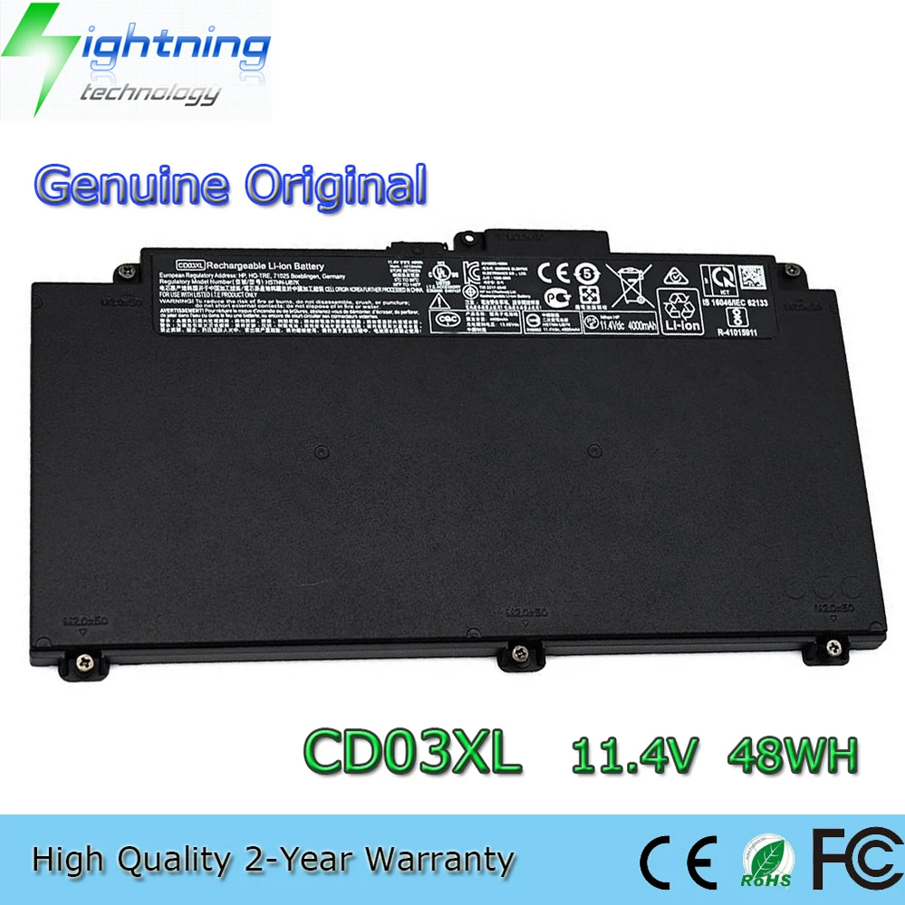 Batterie d'ordinateur portable CD03XL 11.4V 48wh pour HP ProBook 640 645 650 G4 G5 G7 série 931702-171 931719-850