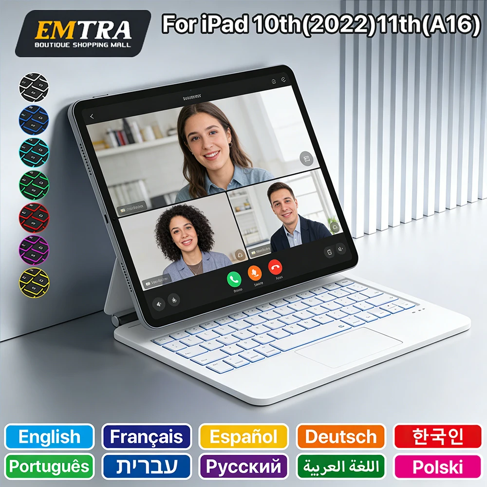 

Magic Keyboard with Touch Panel for iPad 10 11th Magnetic Smart Case for iPad a16 A3354 A3355 A3356 A2696 Relieve Neck Pressure