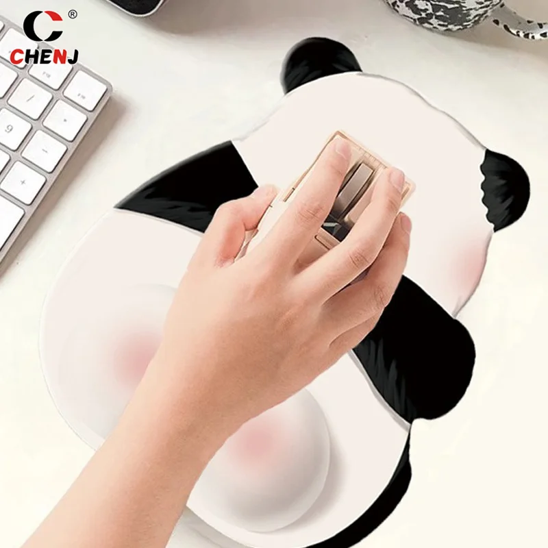 Cute Kawaii Pink Panda Mouse Pad Silicone Wrist Mouse Pad Non Slip Computer Office High-End Mouse Pads For Girls