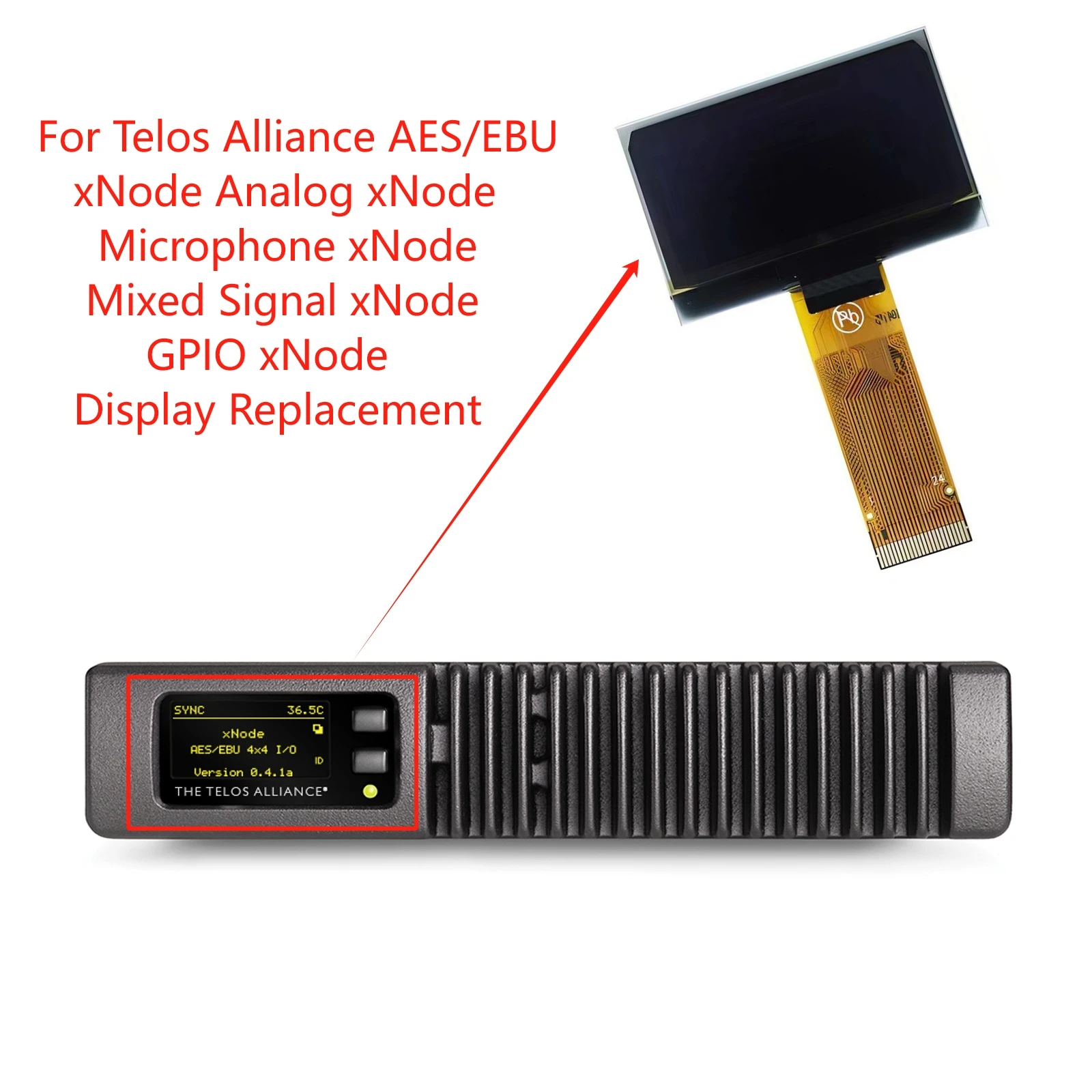 新しい-oled-ディスプレイ-telos-alliance-aes-ebu-xnode-アナログ-xnode-マイク-xnode-混合信号-xnode-gplo-xnodedisplay-交換用
