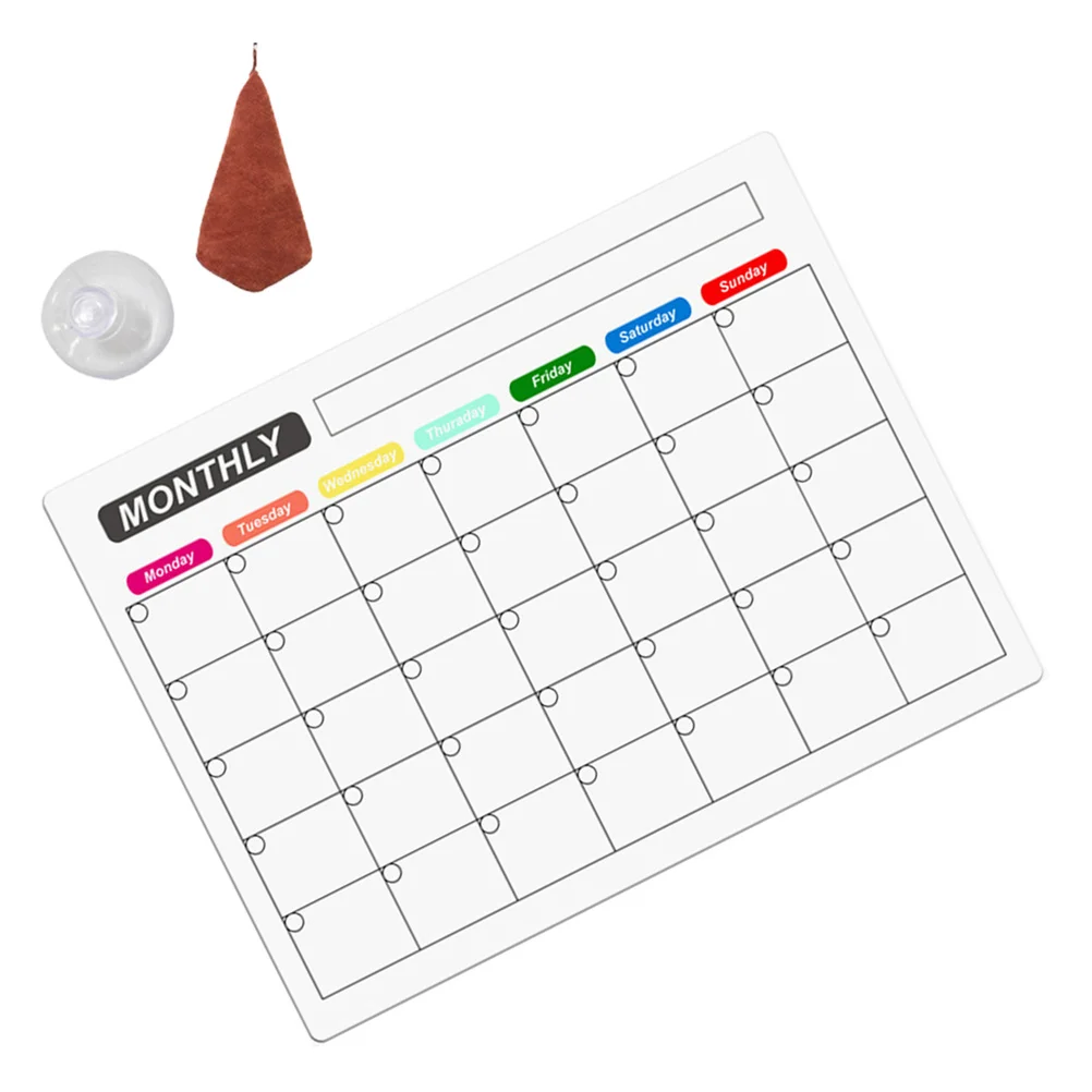 مجموعة واحدة من لوحة مخططة مغناطيسية شفافة للثلاجة، منظم للثلاجة، لوحة جدول يومية أسبوعية، قابلة لإعادة الاستخدام، محمولة #5