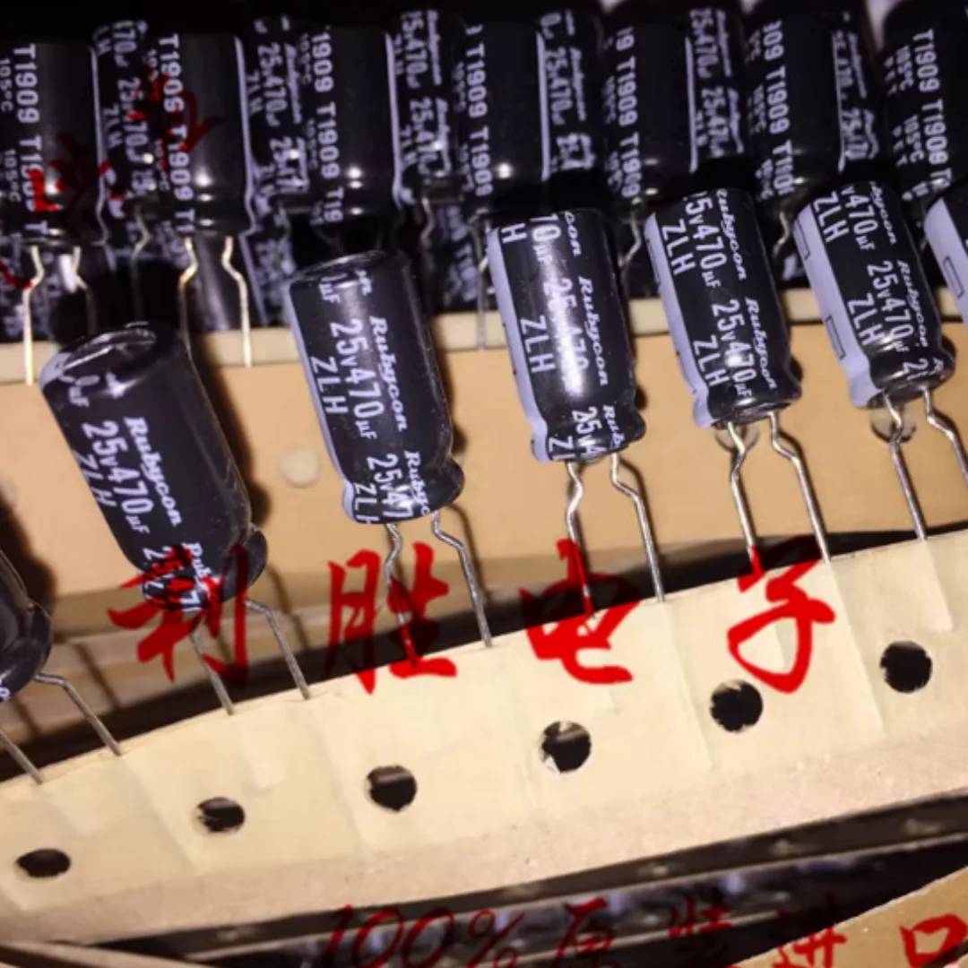 

160 шт. 470 мкФ 25 В Япония Рубиновые электролитические конденсаторы 16 видов в партии по 10 штук.