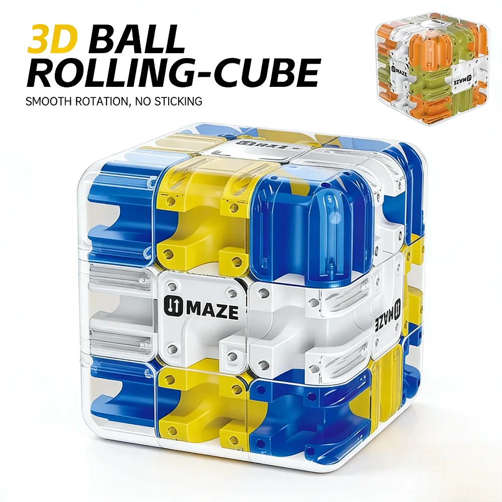 3D Maze Magic Cube Six-sided Transparent Puzzle Speed Cube Cubes Maze Toys For Children's Educational Toys Birthday Party Gift