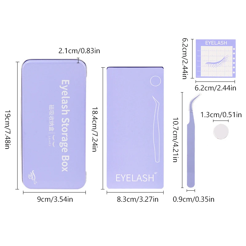 Empty Magnetic False Eyelash Storage Box With Diskettes Tweezers False Eyelash Holder Case Container Travel Pallet Lash Holder