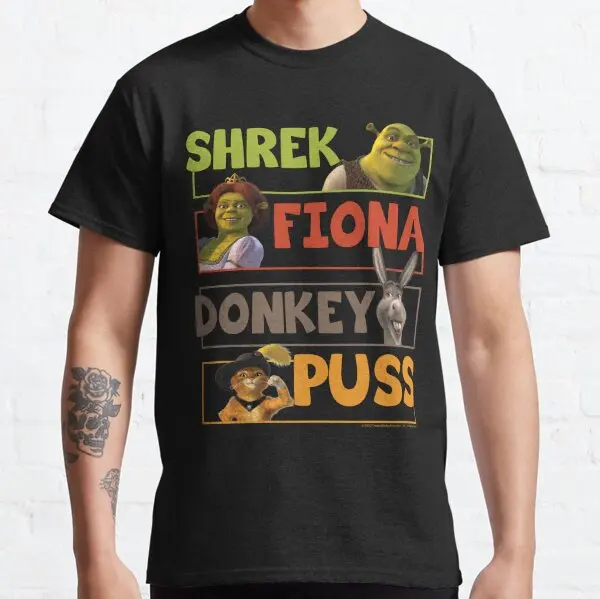 Fifth Sun Men's Shrek Character Stack T-Shirt