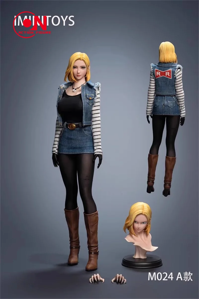 Iminitoys M024 1/6 Android No. 18 Girl Double Head Sculpts Costume Set Model Fit 12'' TBL S52A Female Soldier Action Figure Body