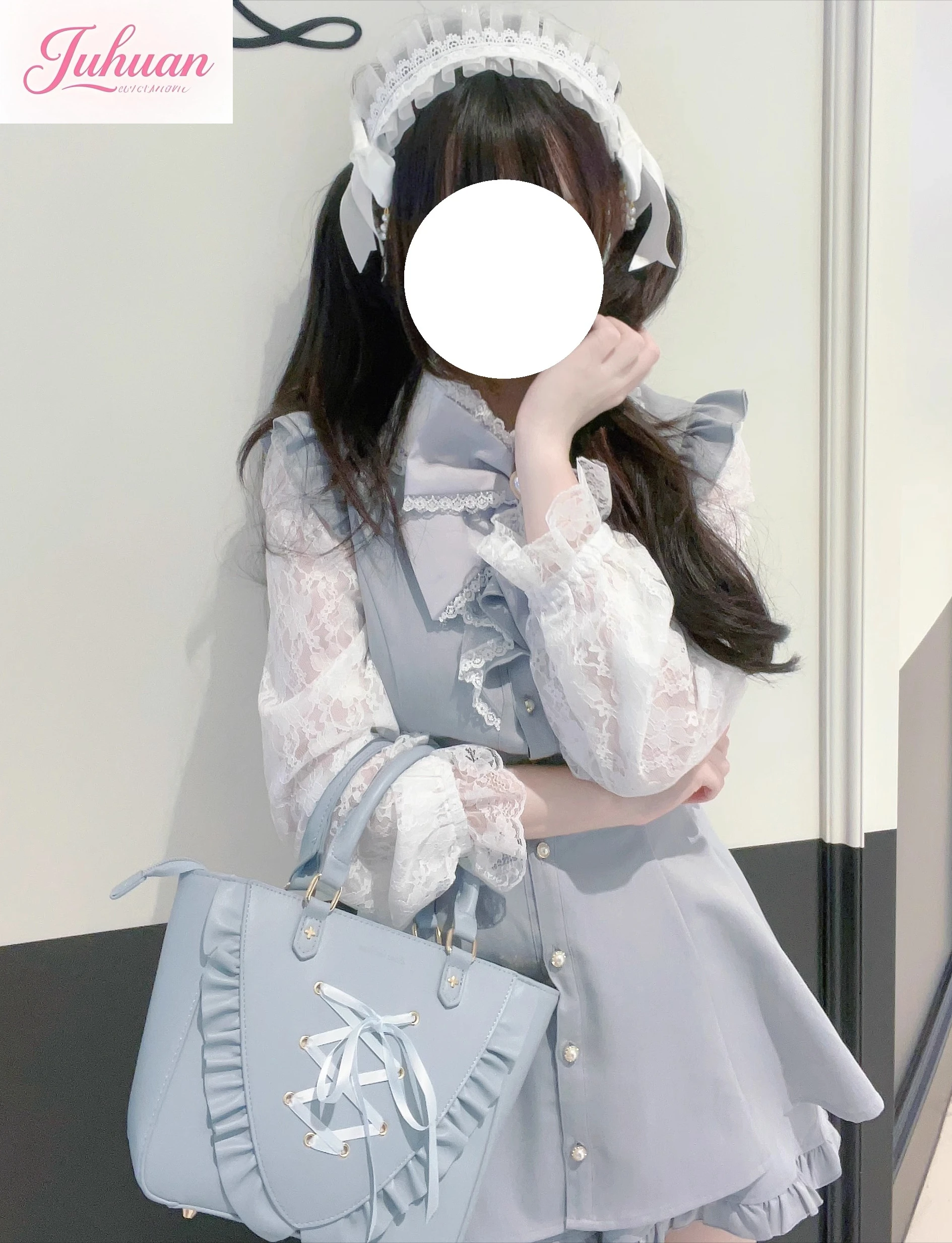 اليابانية لوليتا الحلو حقيبة ساعي تكدرت الشريط فتاة الكتف طعام صغير أنيق رائعة الألم حقيبة يد التنقل اليومي