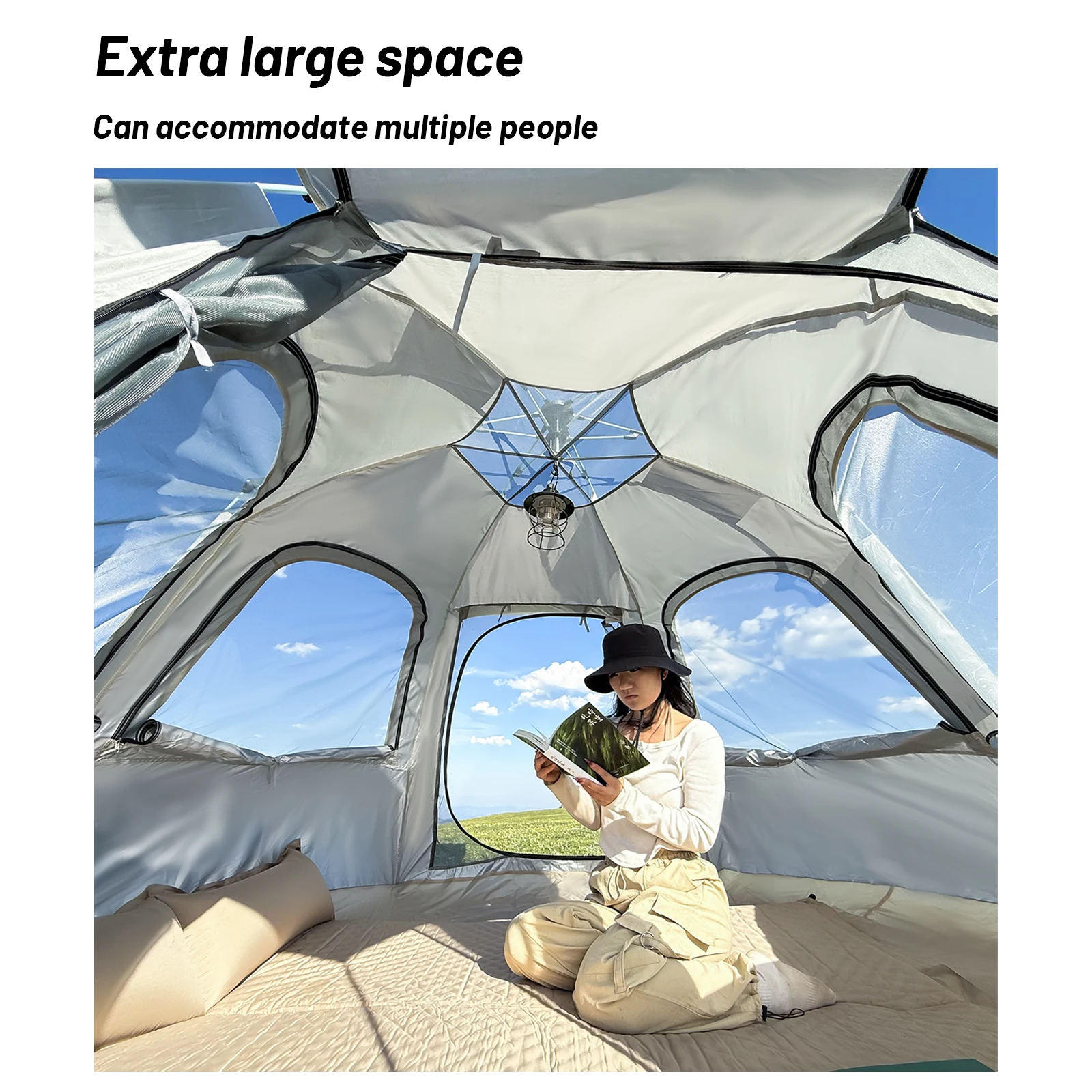 Tente de Camping en plein air pour 3 à 4 personnes, tente Pop-Up facile, tente légère et Portable pour randonnée en plein air, adaptée à toutes les saisons