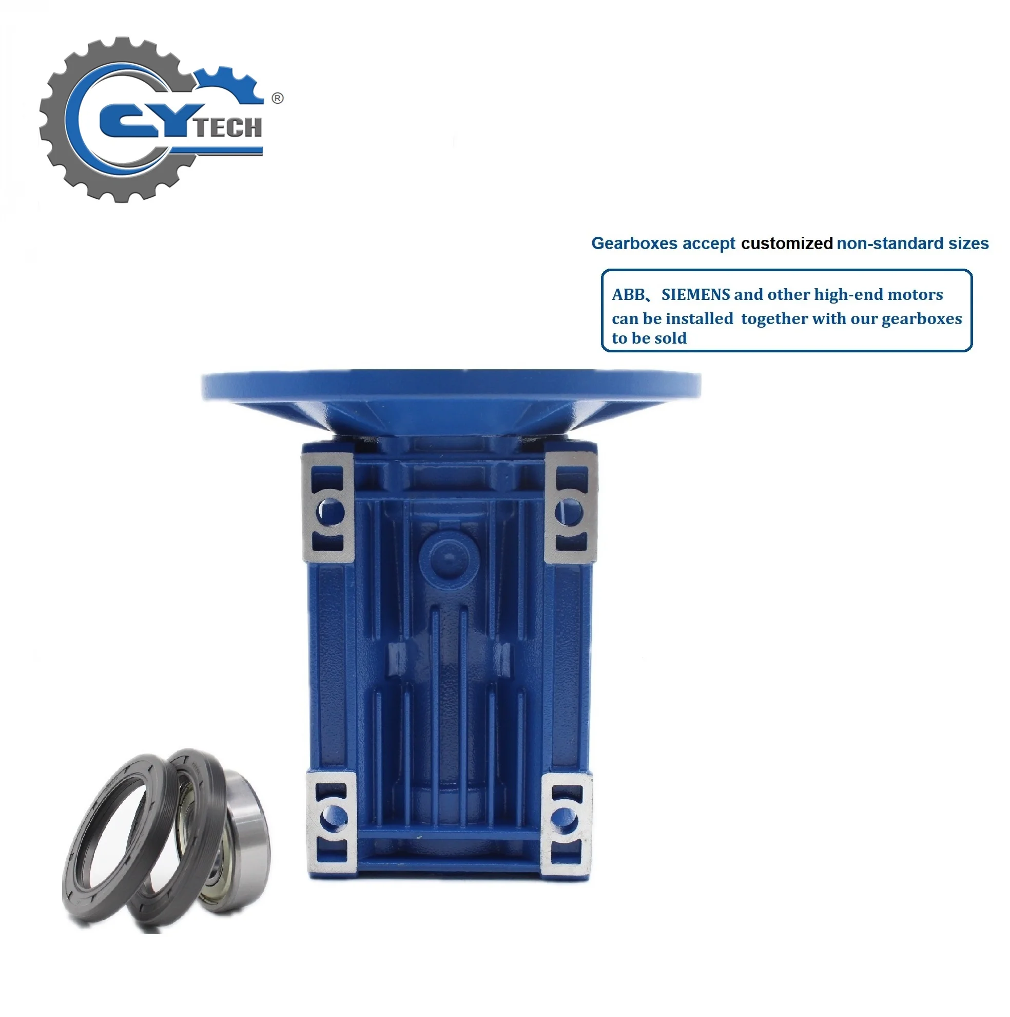 Worm Gearbox CYRV75 Input 14/19/22/24/28mm Output 28mm Ratio 5:1/100:1 Worm Gear Tin bronze and Free maintenance+Synthetic oil