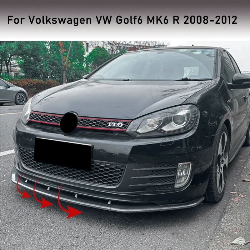 

Car Front Bumper Lip Spoiler For Volkswagen VW Golf6 MK6 R 2008-2012 Bumper Diffuser Splitter Auto Body Kits Car Accessories
