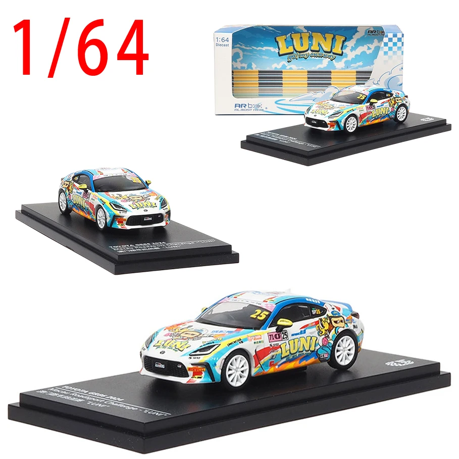 

AR BOX 1:64 Модель автомобиля Toyota GR86 из литого сплава, Гран-при Макао LUNI, коллекционная модель спортивного автомобиля, игрушка для мальчиков, подарок