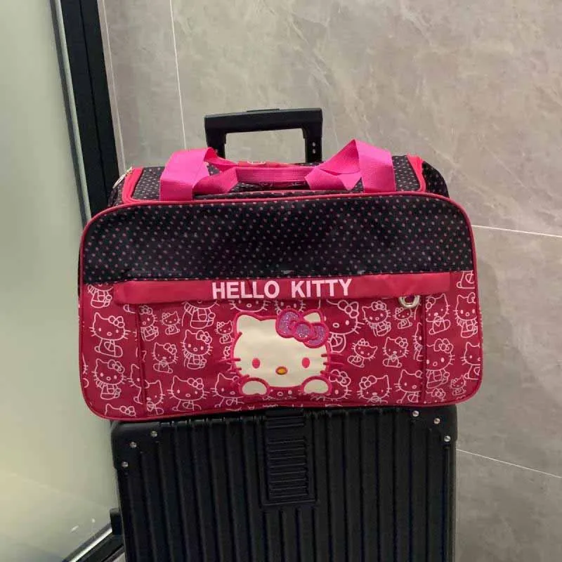 

Kawaii Sanrio Anime Luggage Bag Cute Hello Kitty Cartoon Portable Fall Prevention Sturdy High-Capacity Ultralight Bag Girl Gift