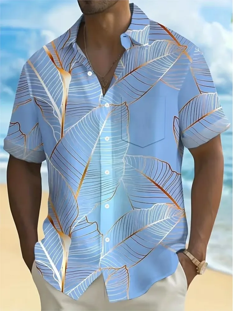 Menswear Clothing Short Sleeves Printed Shirt Casual Simple Style All-match Shirts For Man Ropa Hombre Trendy Loose Comfortable