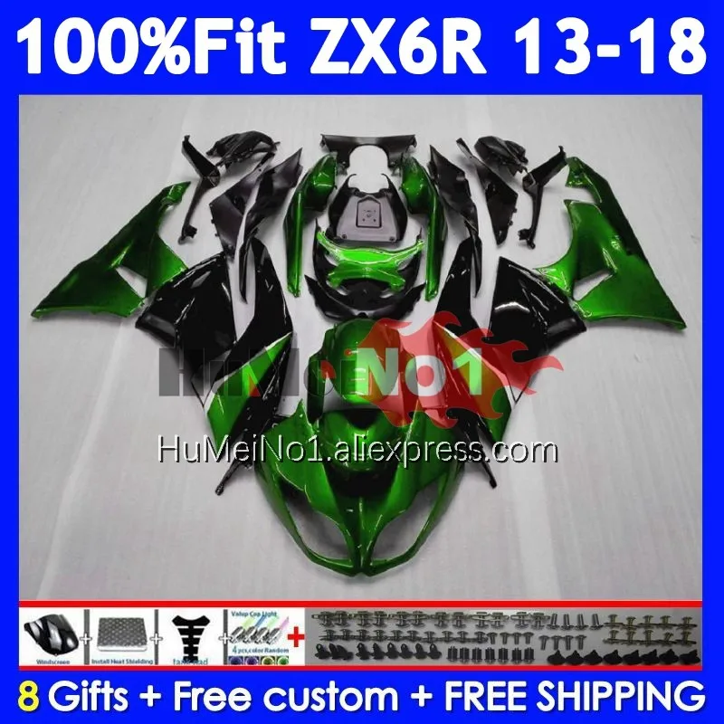 Body For KAWASAKI NINJA ZX Light green 6R 636 ZX-6R 209No.59 ZX6R 13 14 15 16 17 18 2013 ZX636 2014 2015 2016 2017 2018 Fairing