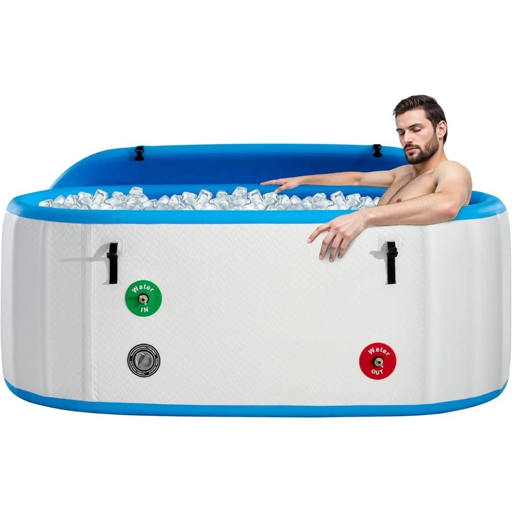 

Надувная ванна для спортсменов, ванна для ледяной ванны с изолированной крышкой, нескользящий коврик, совместимая с охладителем воды, портативная