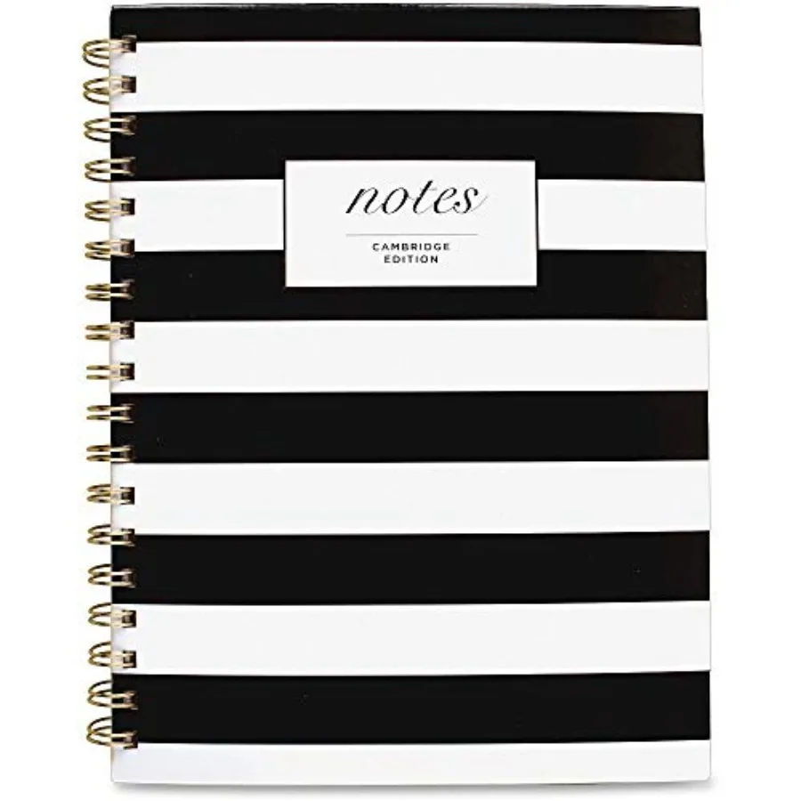 

Business Notebook, Hardcover, 80 Sheets,,Fashion, Black/White Stripe 59012
