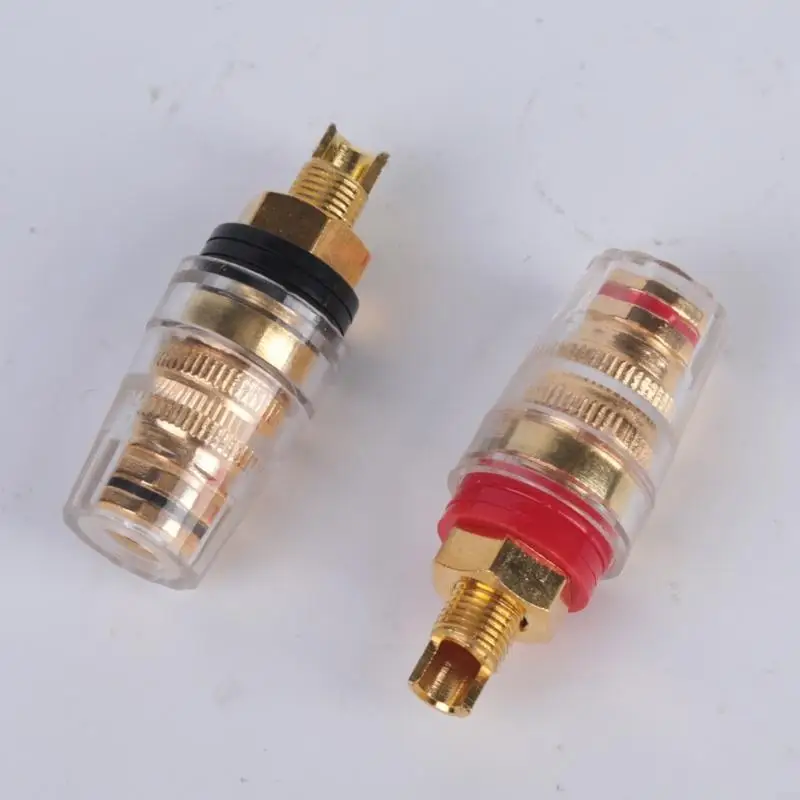 Speaker Connection Terminal Speaker Binding Post Set, 2Pair Clear Binding Posts with Metal Cores for Amplifier Terminal 896C view 4