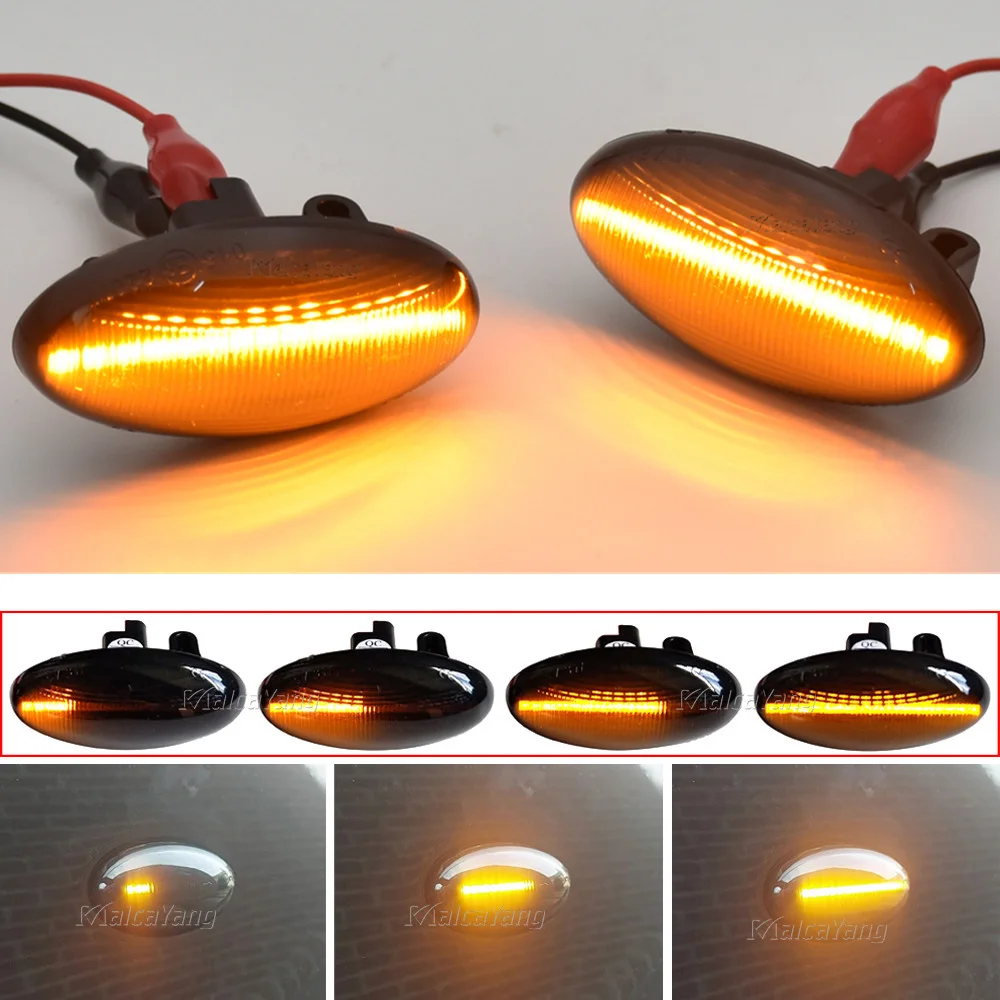 2 pieces For Peugeot Partner 407 307 Toyota Aygo Fiat Scudo Dynamic Led Turn Signal Side Marker Lights Sequential Blinker Lamp