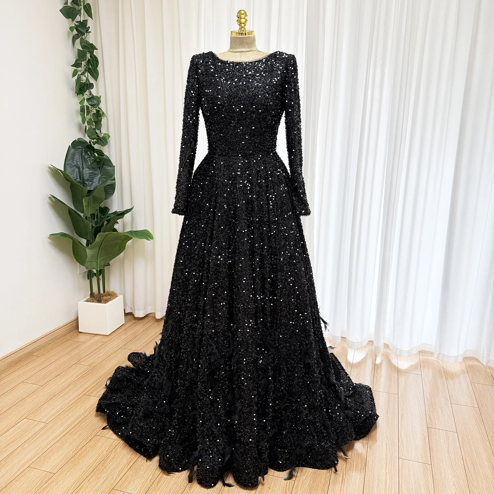 Eshaut&bridal Elegant Feather Evening Dresses for Women Long Sleeves Muslim Aline Formal Wedding Prom Party Gown Customized - AliExpress 320 Eshaut&bridal Elegant Feather Evening Dresses for Women Long Sleeves Muslim Aline Formal Wedding Prom Party Gown Customized - AliExpress 320