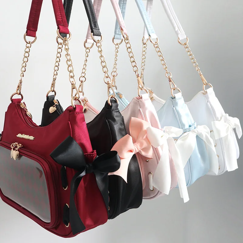 Japanses Sweet Lolita Bow Ita Bolsos Mujer Original Transparent Hand Bag Ladies Crossbady Sac Femme Shoulder Bags for Women