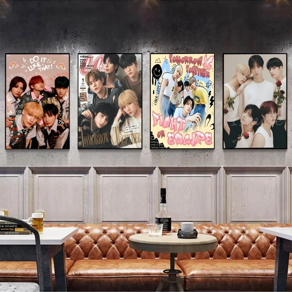 Kpop T-Tomorrow X T-معا TXT ملصق ذاتي اللصق الفن ورق مقاوم للماء ملصق مقهى بار غرفة جدار ديكور