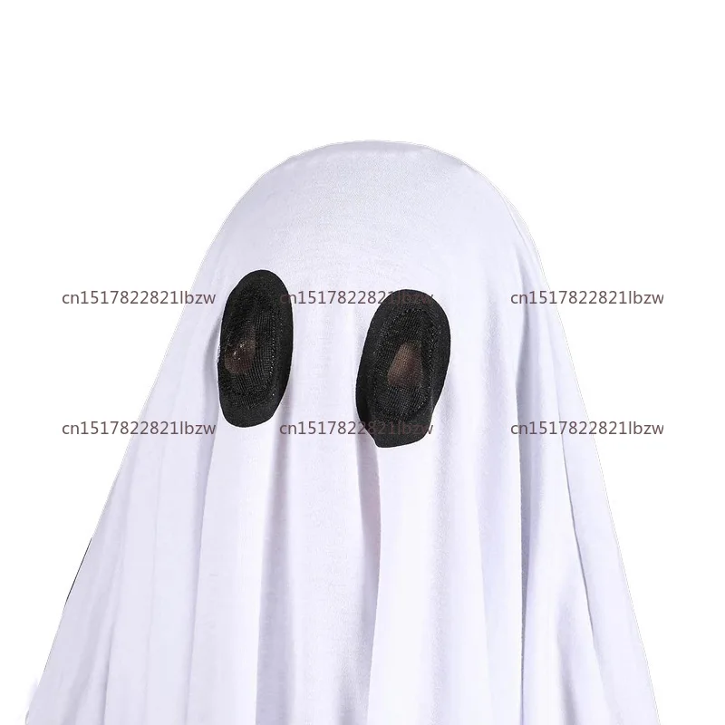Children Adult White Ghost Pullover Cloak Halloween Cos Ghost Theme Party Dress Up Costume