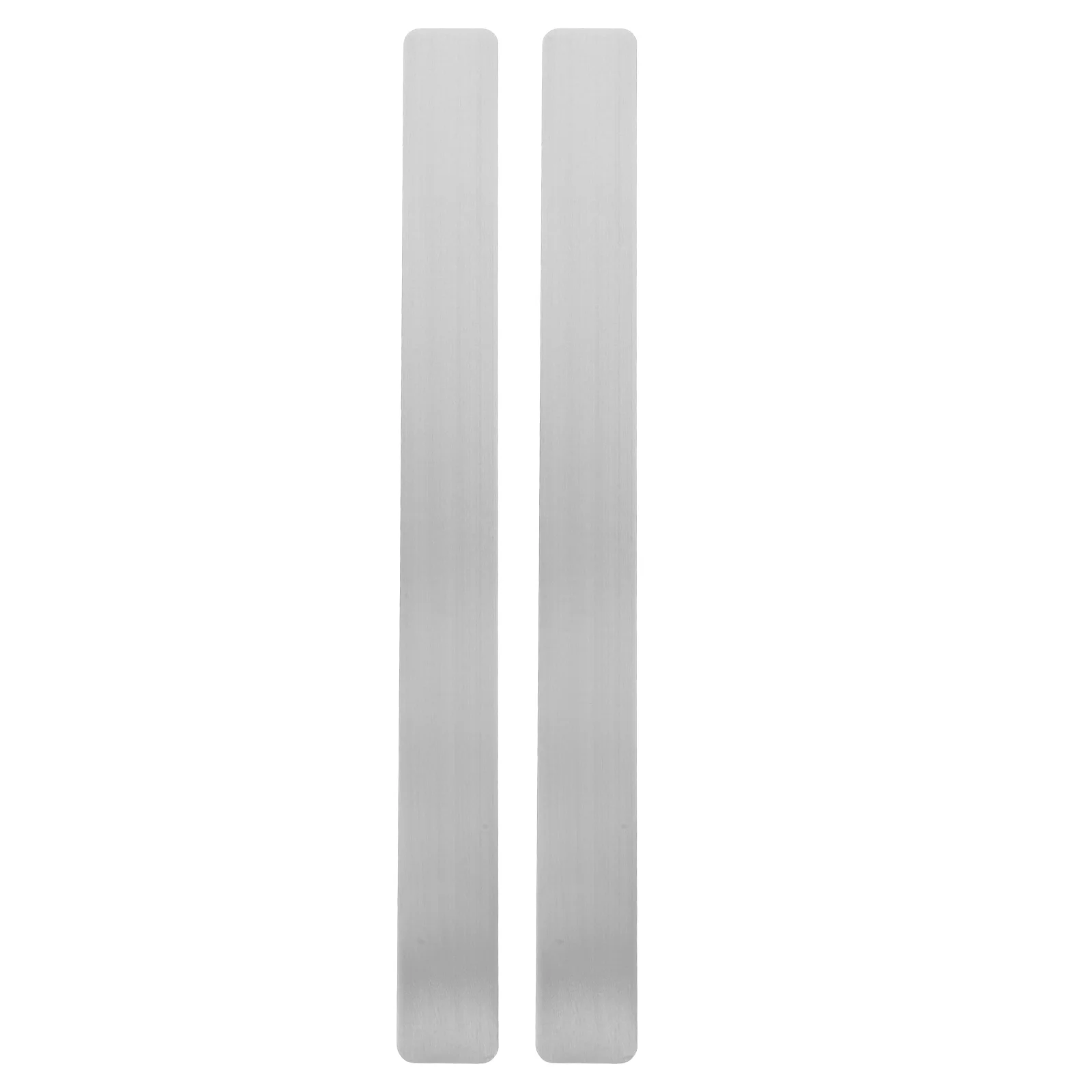 2 Pcs Bulletin Board Iron Sheet for Magnets Display Non Magnetic Fridge Memo Wall Strips with Adhesive Silver