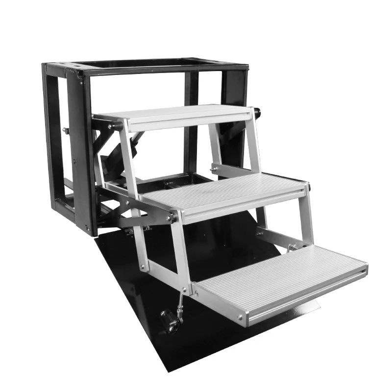 

RV off-road three-layer electric folding step trailer thickened steel with light shrink foot pedal