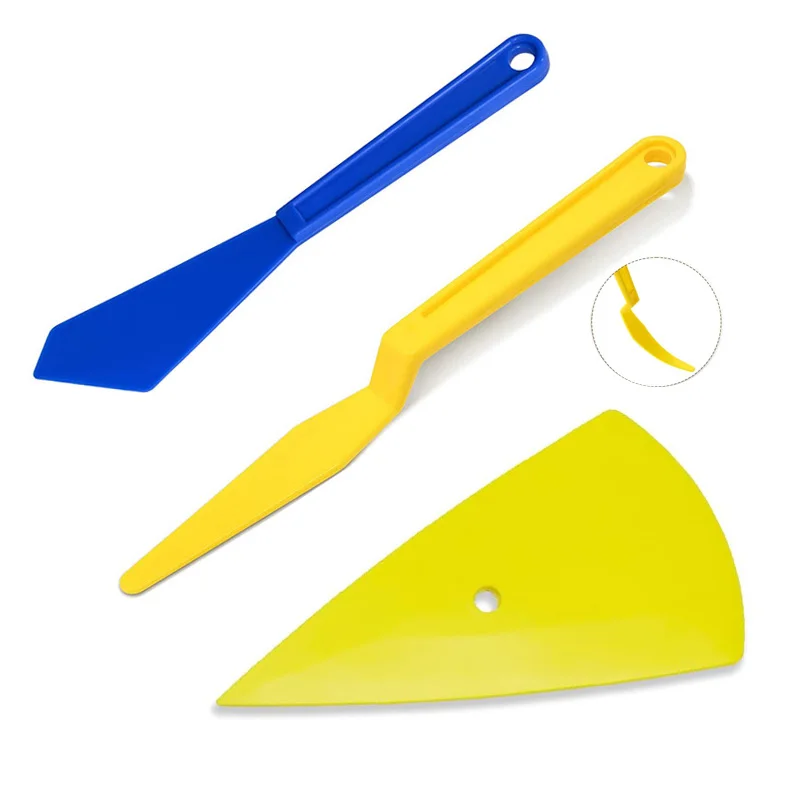 Window Tint Shank Squeegee Tools Corner Shank Gasket Scraper Vinyl Wrap Tools Flat Lip Film Installation for Car Window Tinting