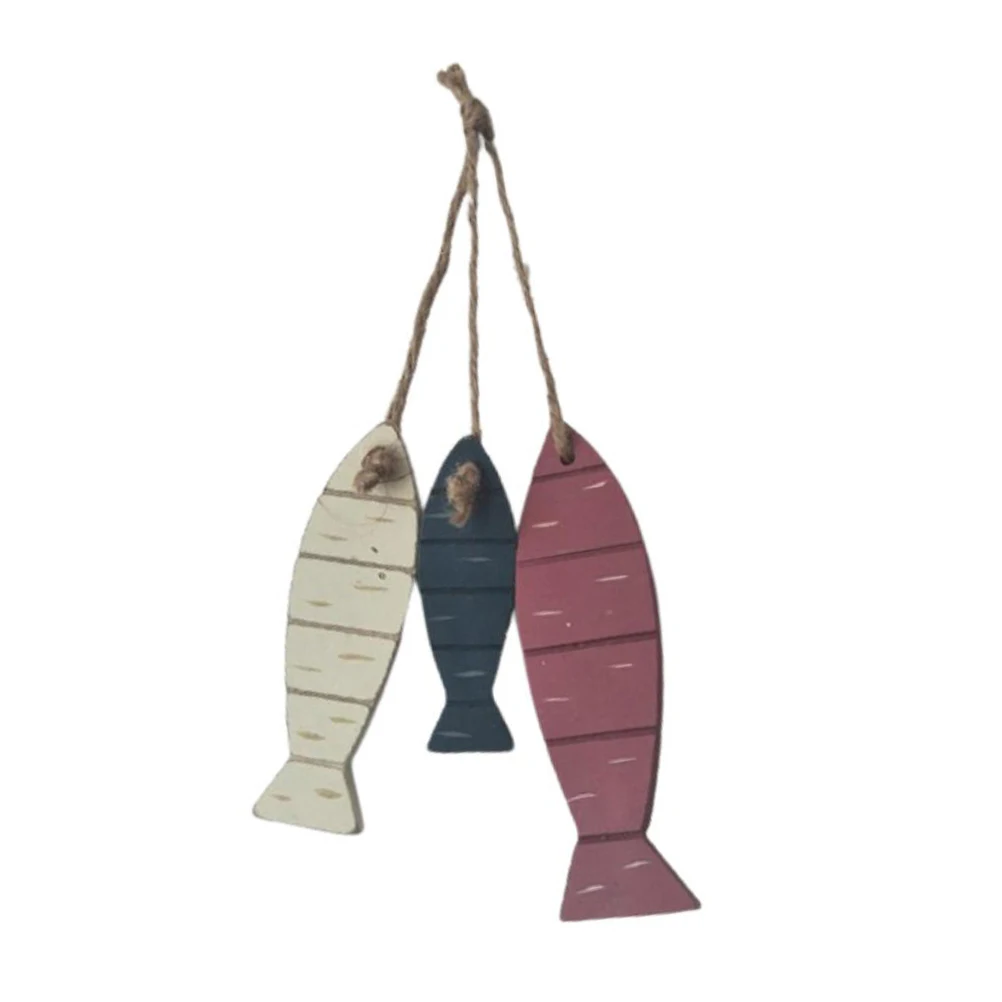 

Retro Fish Wall Hanging Wooden Pendant Home Decor Nautical Theme Mediterranean Style Ornament Smooth Lines Eco Friendly
