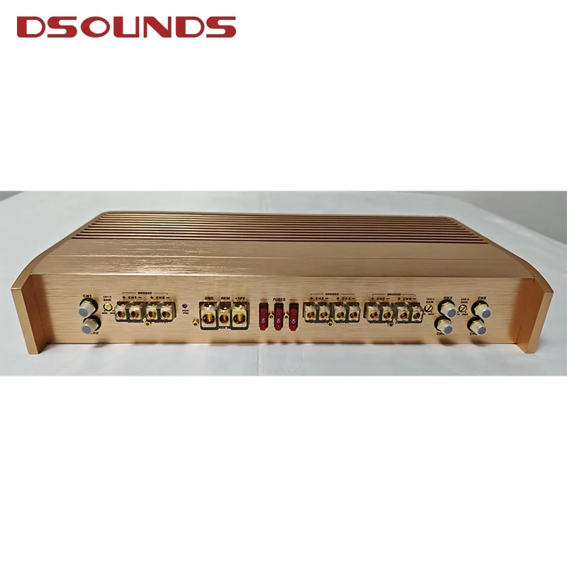 مضخم سيارة HiFi ذهبي عالي الجودة مكون من 6 قنوات مع مضخم سيارة كامل المدى 150 وات * 6CH لصوت السيارة