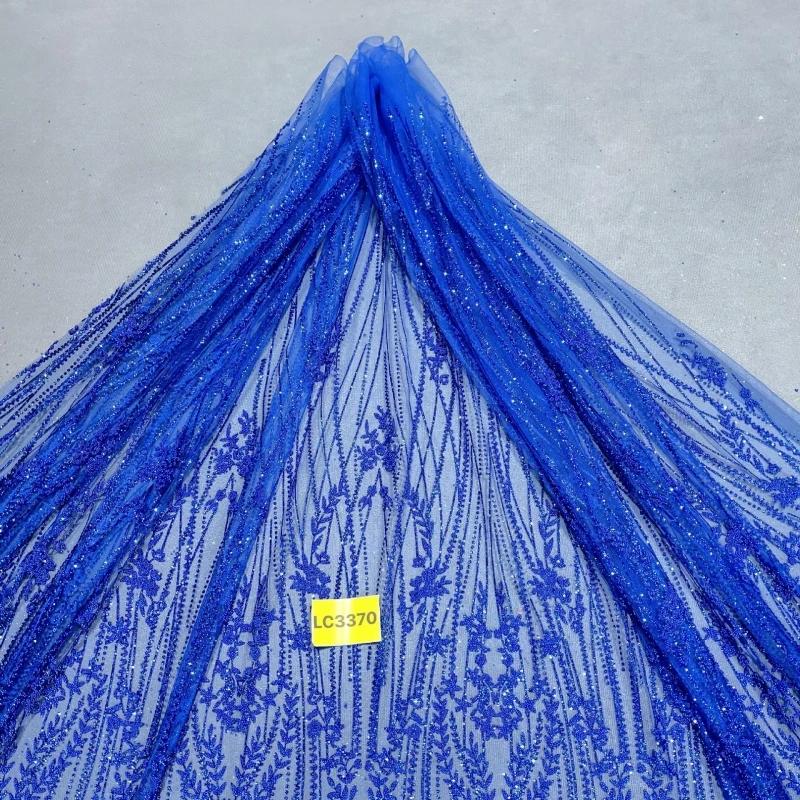 10 Yards Royal Blue Patterned Wedding Dress Fabric Mesh Spray Lace 150cm Wedding Party Pink Spray gold Tull fabric