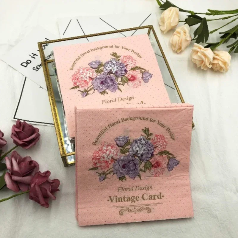 

20 шт., 33 см, 2 слоя, салфетки с цветочным принтом, праздничный стол, бумага из древесной целлюлозы, винтажная карта, сделай сам, бумага для декупажа