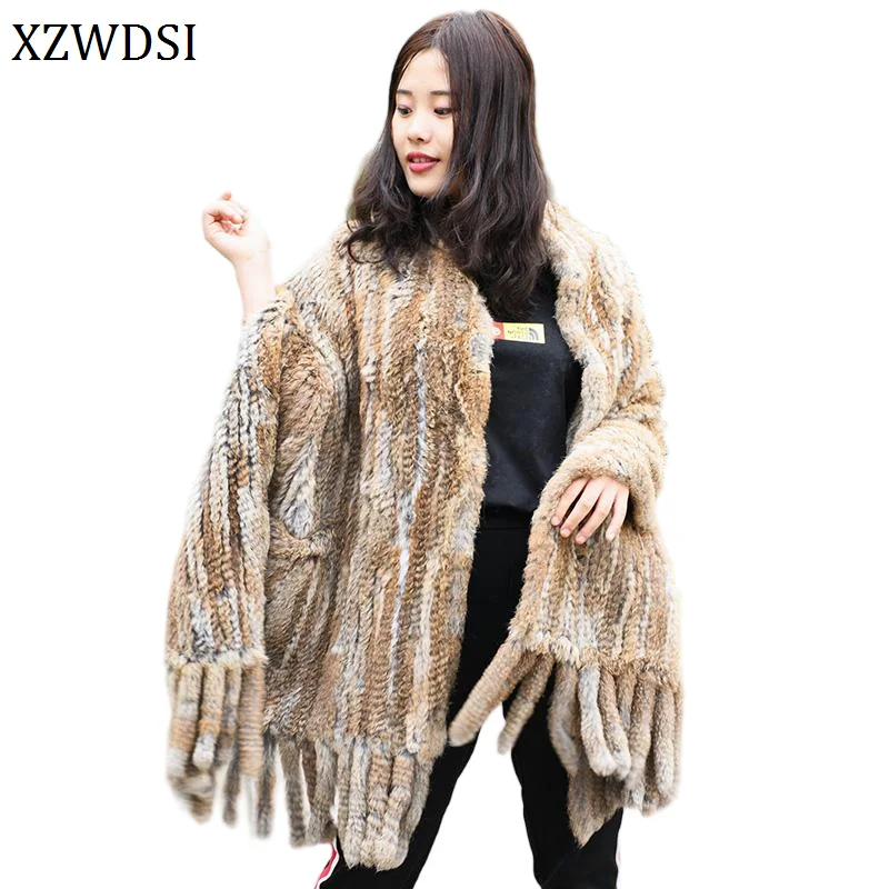 

Зимняя женская мода, 100% натуральное качество, шарф из натурального меха, шаль, женские вязаные шарфы из кроличьего меха