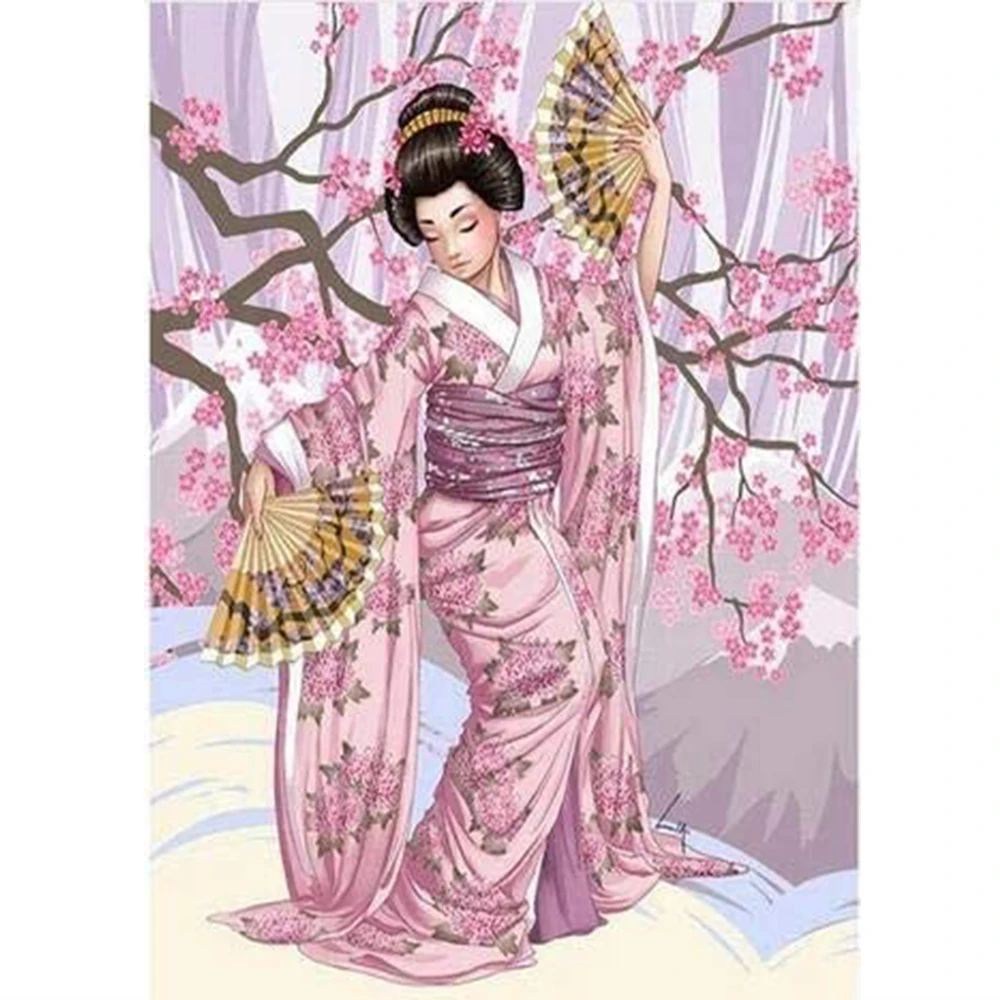 

Japanese Woman Dancer 14CT Cross Stitch Full Kit DIY Embroidery Needlework Hobby Handmade Sewing Festivals Halloween Different