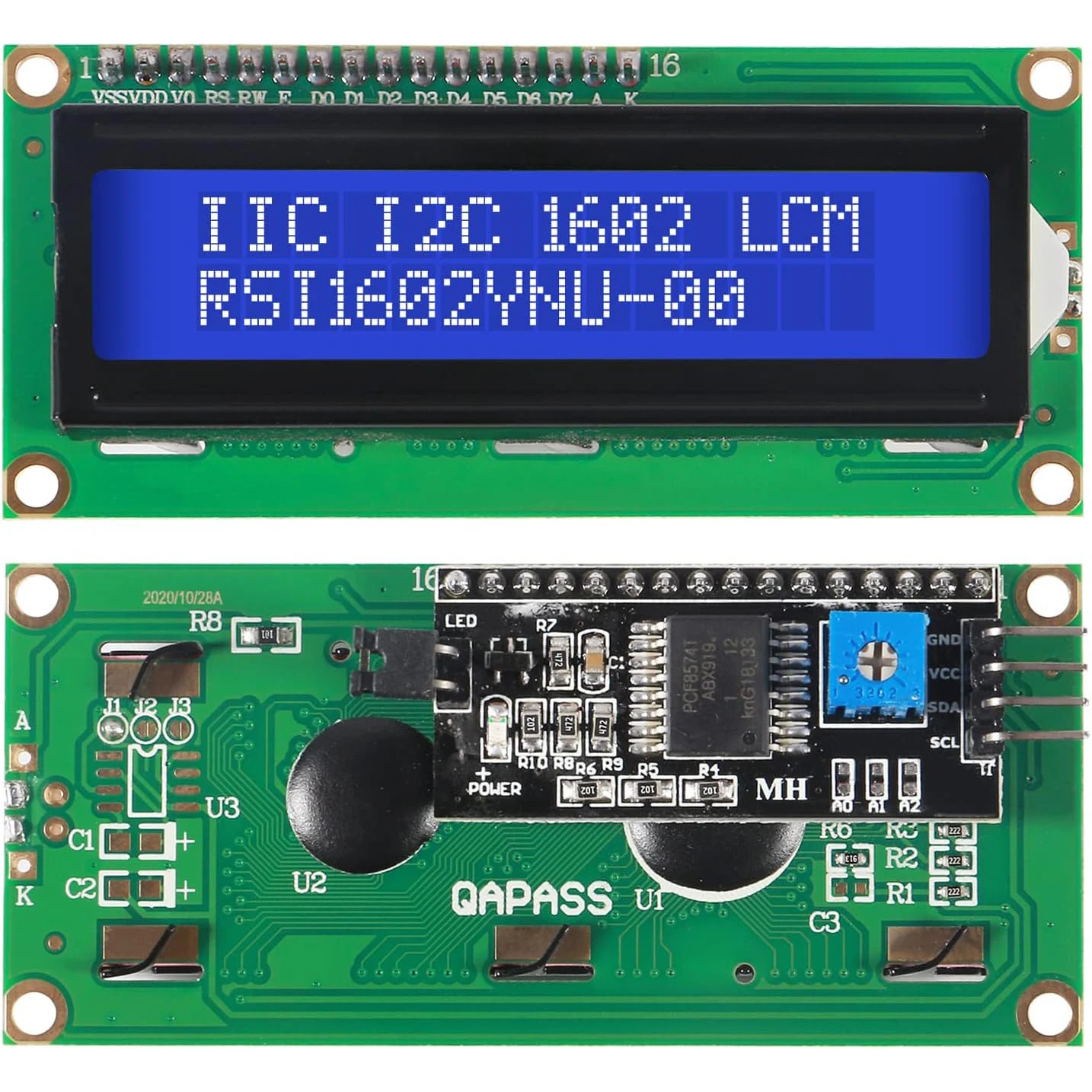 1602 وحدة عرض إل سي دي IC I2C TWI 16x2 أحرف مهايئ لشاشة تسلسلية وحدة LCD لمشروع Raspberry Pi DIY
