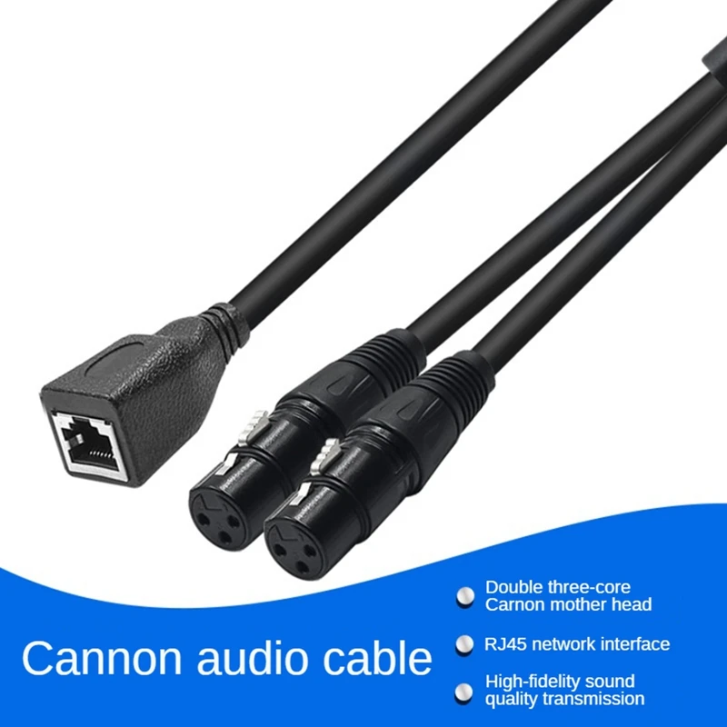 1Pcs Dual 3Pin XLR To RJ45 Adapter RJ45 To Dual XLR DMX Cable For DMX-CON Controller Series And Recording Studio