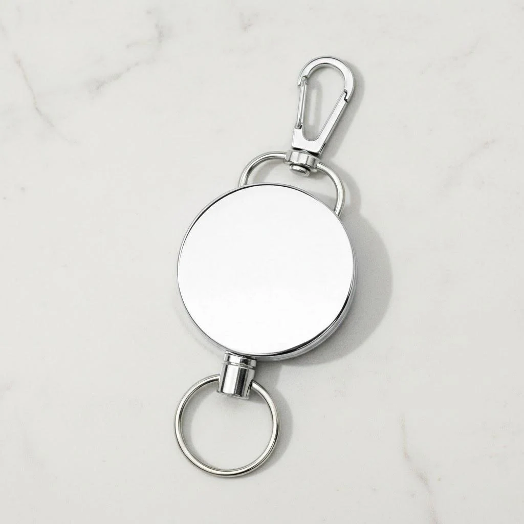 Stainless Steel Retractable Keychain Holder