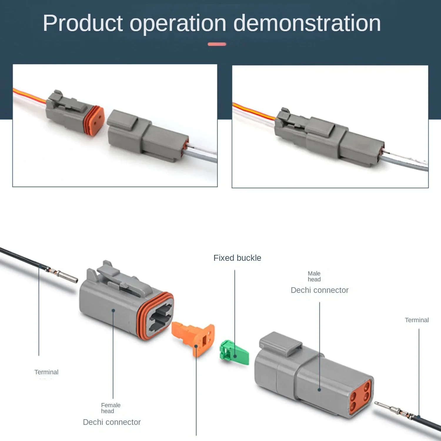 5/10/100 Sets Deutsch DT Series Waterproof Connector DT04-2P DT06-2S Male Female Docking Harness Plug 2P 3P 4P 6P 8P 12P Socket