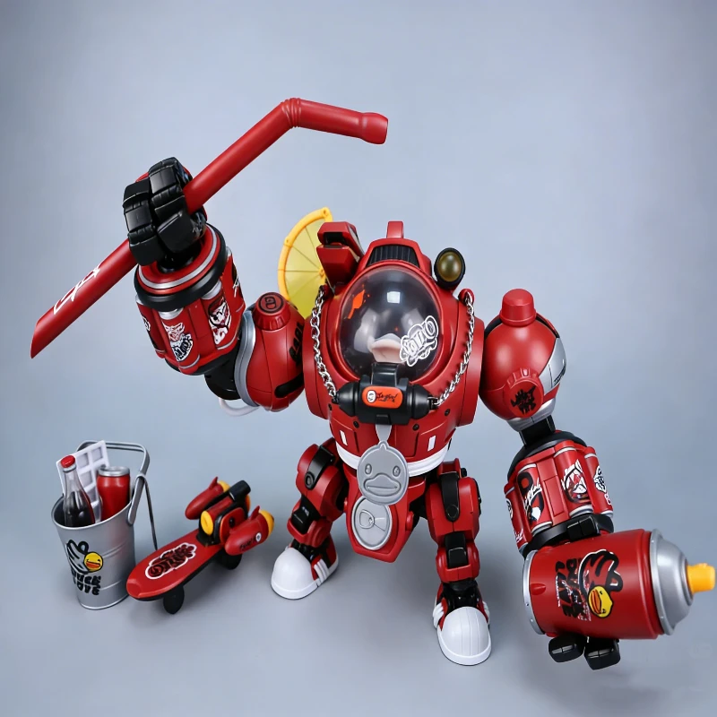 B.Duck Hiphop Duck 21 cm Mecha Model Kit Coke Thema Anime Action Figure Met Water Decals Eenvoudige Montage Speelgoed Desktop Ornament Gift